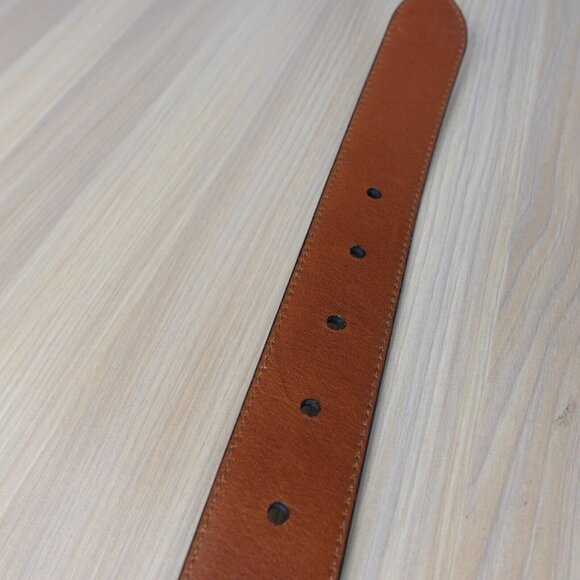 COACH Belt Mens 36 90 Black Leather Italian Dress Formal Work Solid Brass Medium - Picture 6 of 12